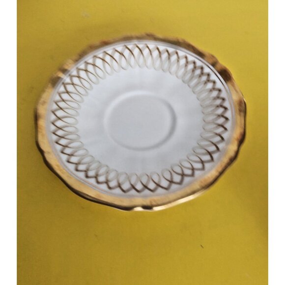 Vintage Adderley Glenmayne Demitasse Cup & Saucer Gold Scroll Bone china England - Picture 6 of 8